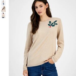 Tommy Hilfiger Women's Cotton Holiday V-neck sweater, size S/P